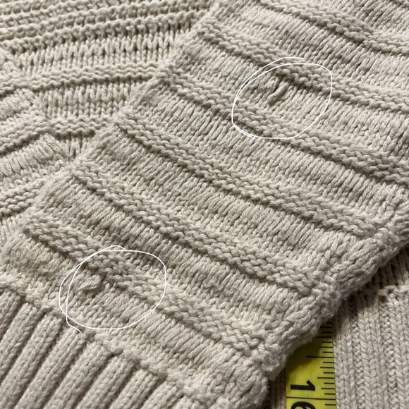 Aeropostale Knit Cropped Hooded Sweater Cream Womens Sz Medium Boho - Picture 13 of 14